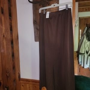 Orvis Long Skirt Brown NWT Size S Silk Wool interlock Super Soft $149